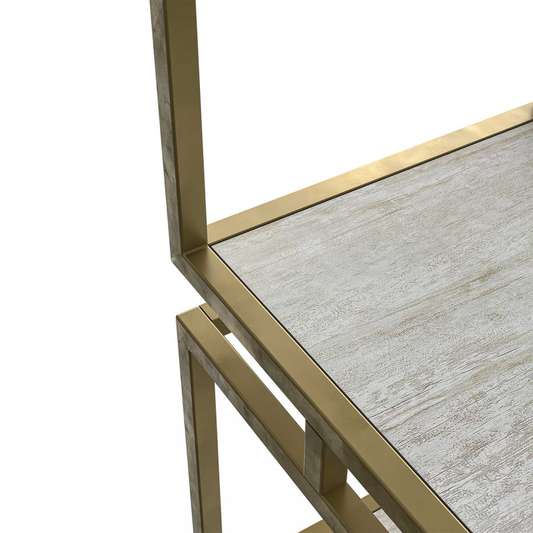 The 4-Tier Square Display Unit in Cream and Gold