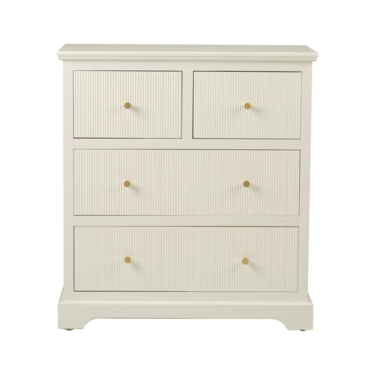 4 Drawer Chest Cabinet White with Gold Handles