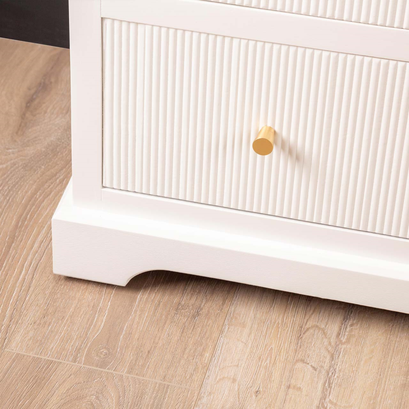 4 Drawer Chest Cabinet White with Gold Handles