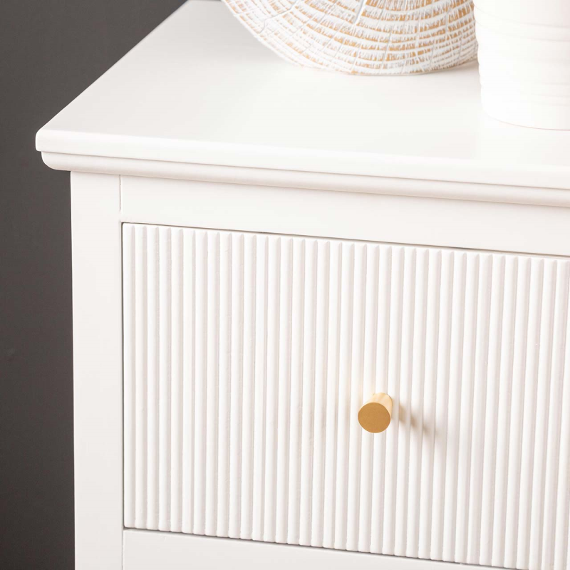4 Drawer Chest Cabinet White with Gold Handles