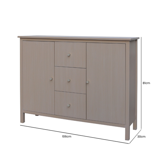 The Lin 2 Door 3 Drawer Sideboard in Taupe
