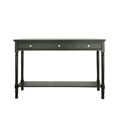 Large 3 Drawer Console Table Black with Ball Handle