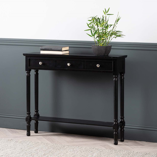 Medium black Delta console table