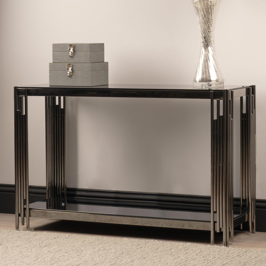 The Black Gunmetal Console Table