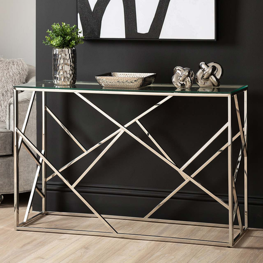 Azaria Stainless Steel console table