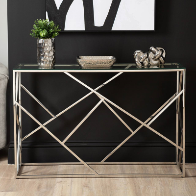 Azaria Stainless Steel console table