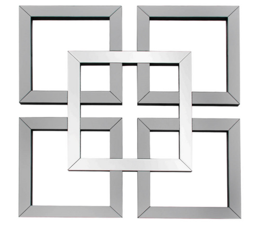 Grey Geo Mirror Wall Art