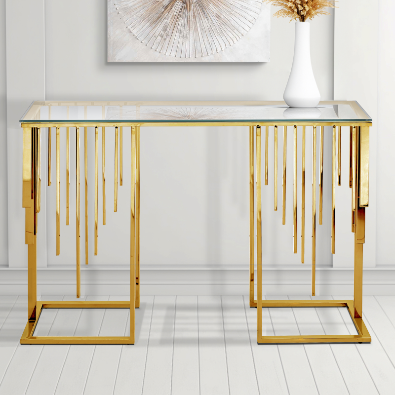 Gold Metal Console Table – Deccori Home
