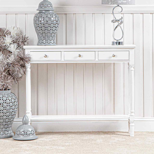 Medium white Delta console table