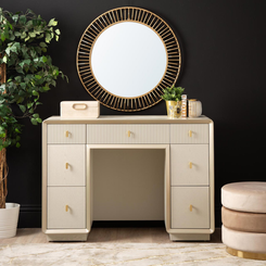 The Cream Elm 7 Drawer Dressing Table