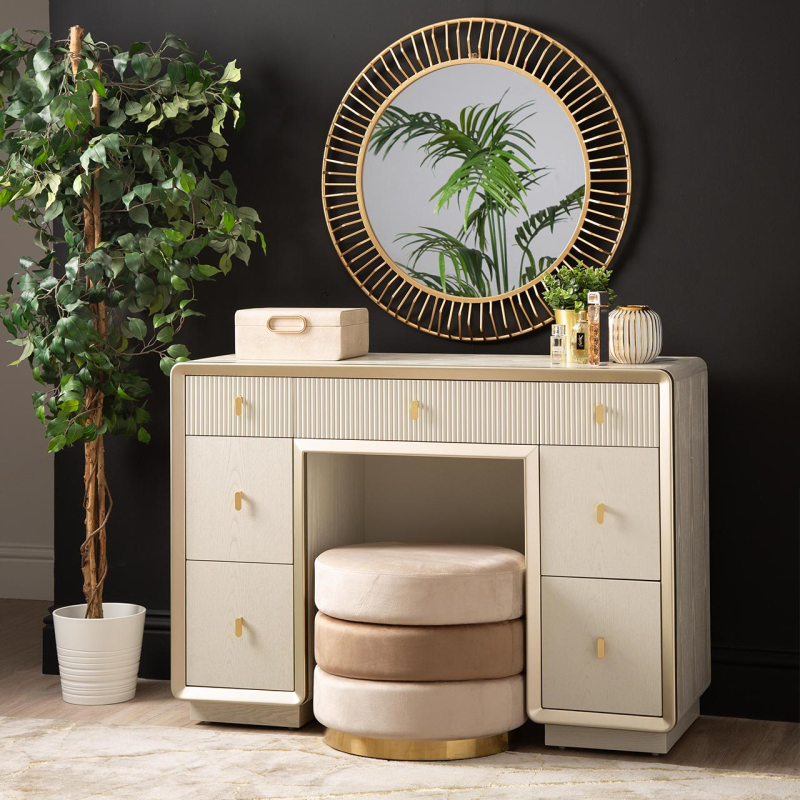 The Cream Elm 7 Drawer Dressing Table