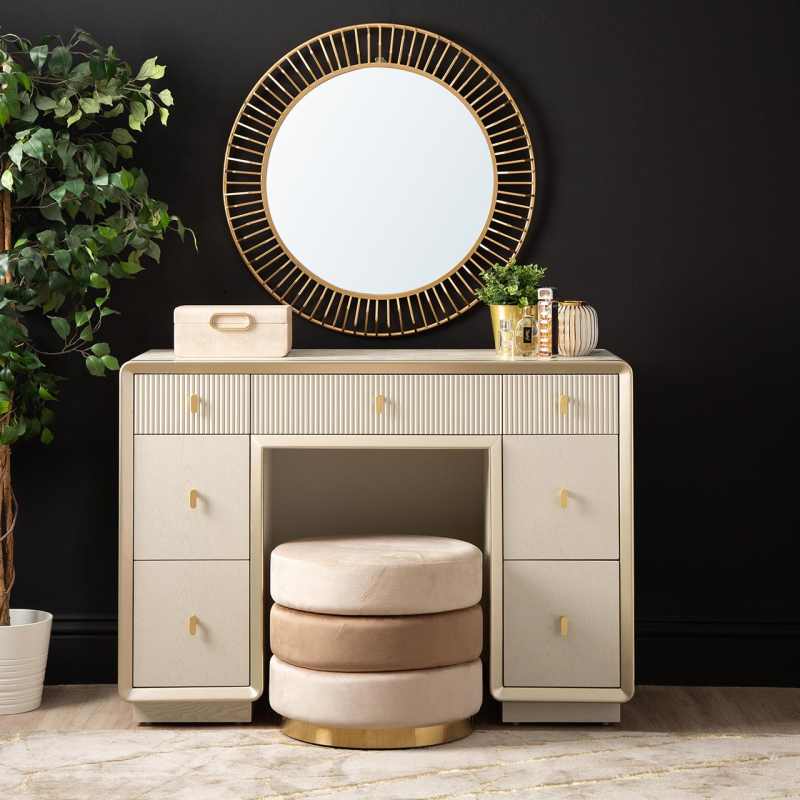 The Cream Elm 7 Drawer Dressing Table