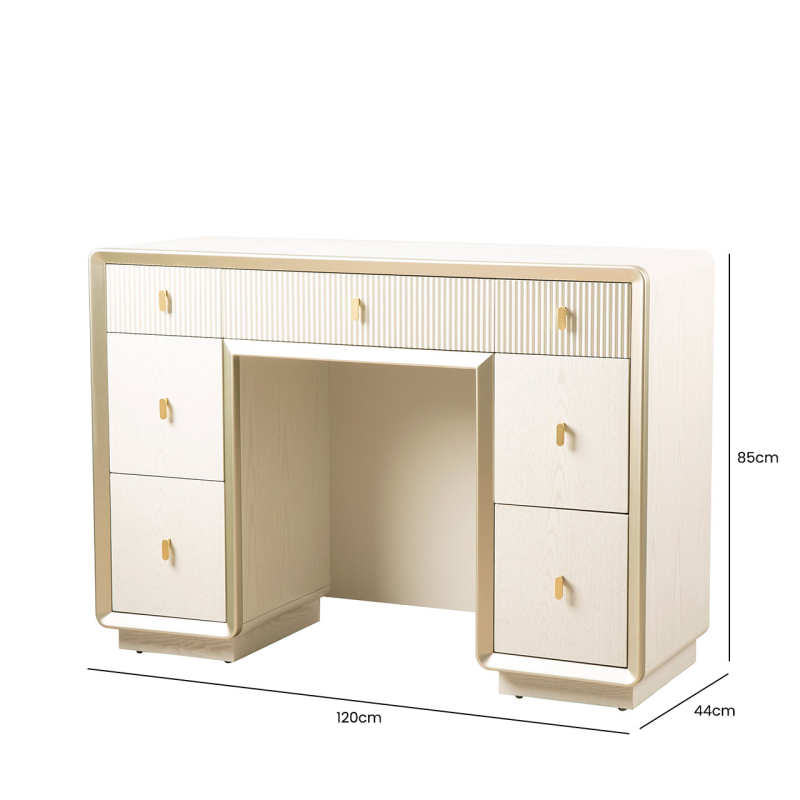 The Cream Elm 7 Drawer Dressing Table