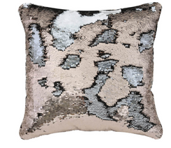 Copper & Silver Two-Tone Sequin Cushion