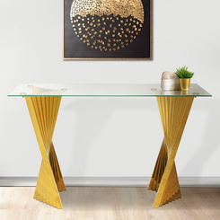 Lucy Gold Metal Console Table