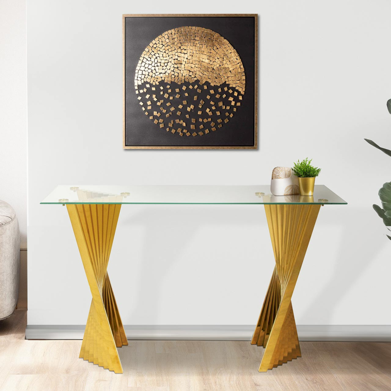Lucy Gold Metal Console Table