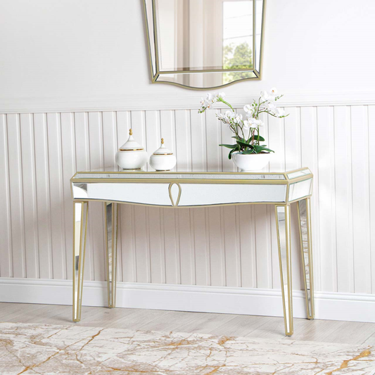Mirror Champagne Console Table