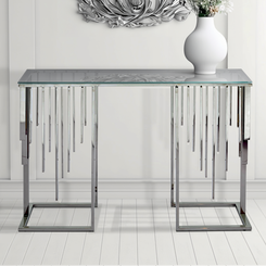 Chrome Metal Console Table