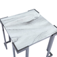 Aamari Grey Gunmetal with White Faux Marble Glass Top End Table