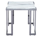 Aamari Grey Gunmetal with White Faux Marble Glass Top End Table