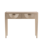 2 Drawer Console Table Gold with Gold Mirror Top and Silver Handles