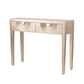2 Drawer Console Table Gold with Gold Mirror Top and Silver Handles
