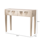 2 Drawer Console Table Gold with Gold Mirror Top and Silver Handles