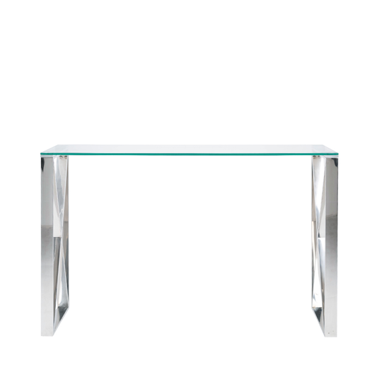 Rectangular console table with X legs