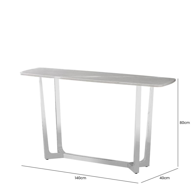 The Meghan Chrome Metal Console Table