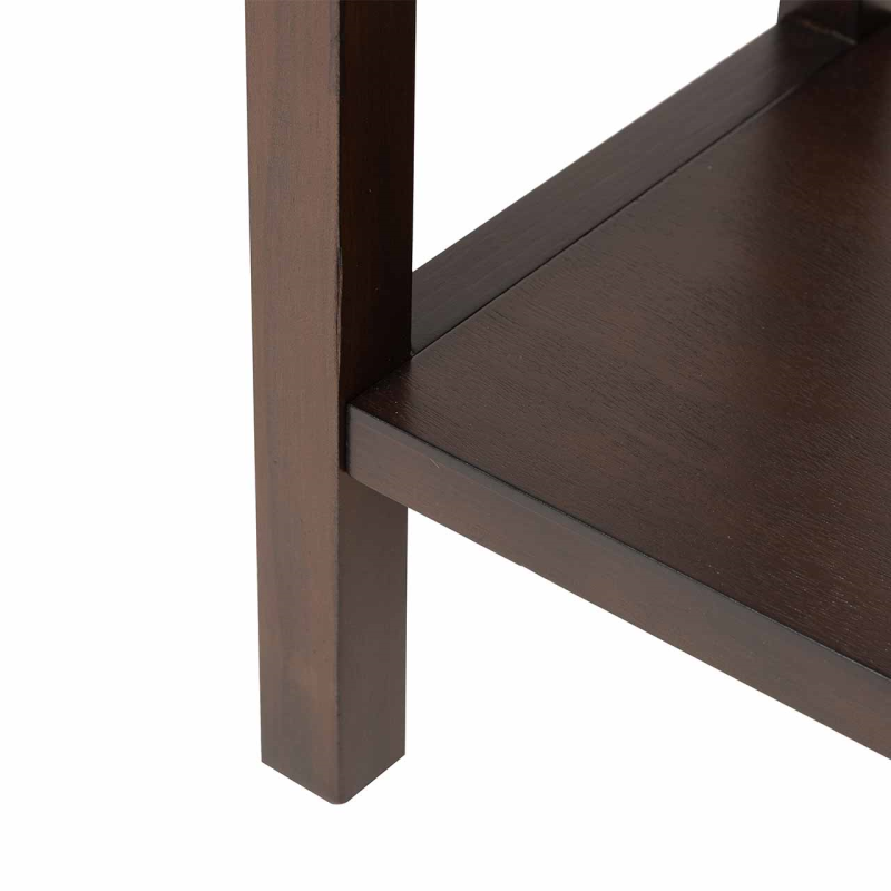 Walnut Brown 2 Drawer Console Table with Gold Handles