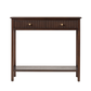Walnut Brown 2 Drawer Console Table with Gold Handles
