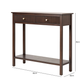 Walnut Brown 2 Drawer Console Table with Gold Handles