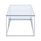2 Tier Coffee Table Stainless Steel Glass T