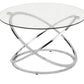 Rizzo Chrome Coffee Table Glass Top