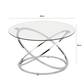 Rizzo Chrome Coffee Table Glass Top
