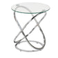 The Rizzo Chrome End Table with Glass Top