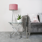 The Rizzo Chrome End Table with Glass Top