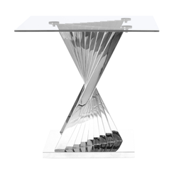The Stainless Steel End Table with Clear