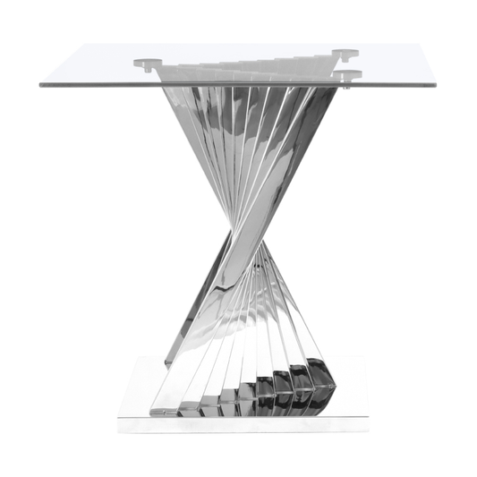 The Stainless Steel End Table with Clear