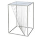 Luna Silver Metal And Glass End Table