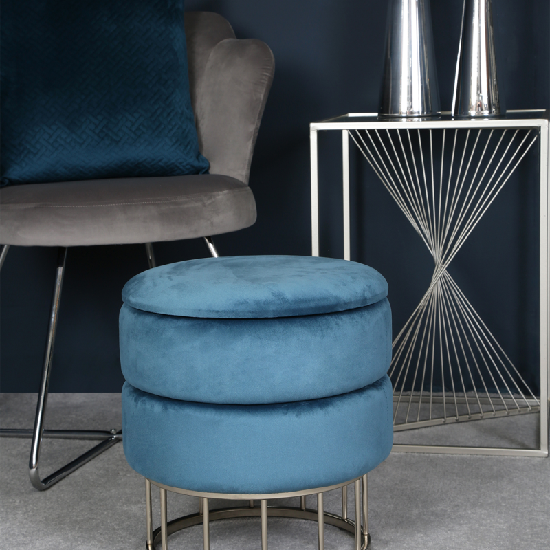 Luna Silver Metal And Glass End Table