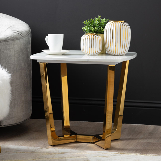Max Gold Metal End Table