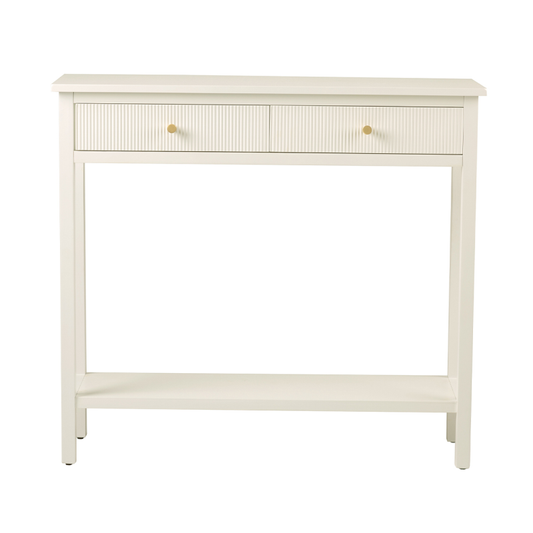 White 2 Drawer Console Table