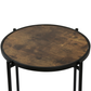 Black Metal End Table with Brown Wooden Top