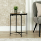Black Metal End Table with Brown Wooden Top