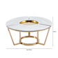 100cm Round Gold Metal with White Faux Marble Top Coffee Table