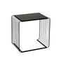 Set of 2 Black Metal with Black Glass Top Nesting Table