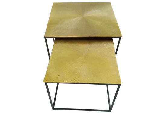 Mahi Set of 2 Black and Gold Nesting Tables