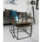 Mahi Set of 2 Black and Gold Nesting Tables