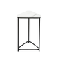 Set of 2 Black Metal Nesting Table with White Marble Top
